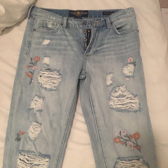 Lucky brand floral print mid rise jeans - Picture 2 of 3